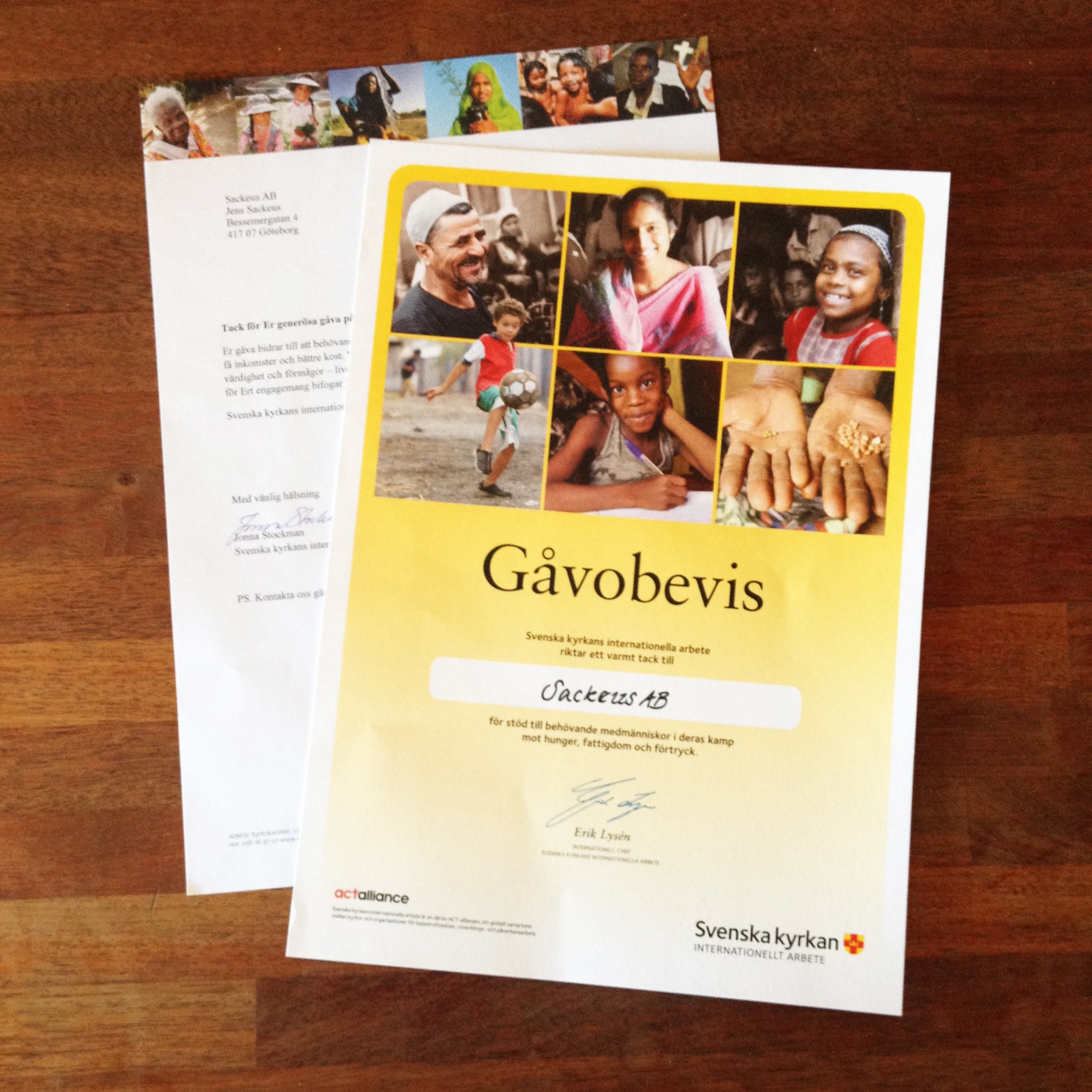 Gåvobevis